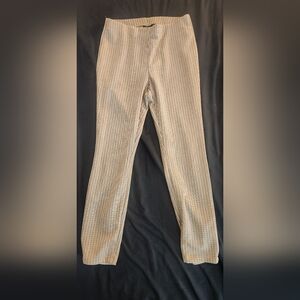 Rachel Zoe Women's Beige Checkered Dress Skinny Pants Size Medium